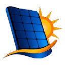 Solar Sparkle logo — solar panel and sun